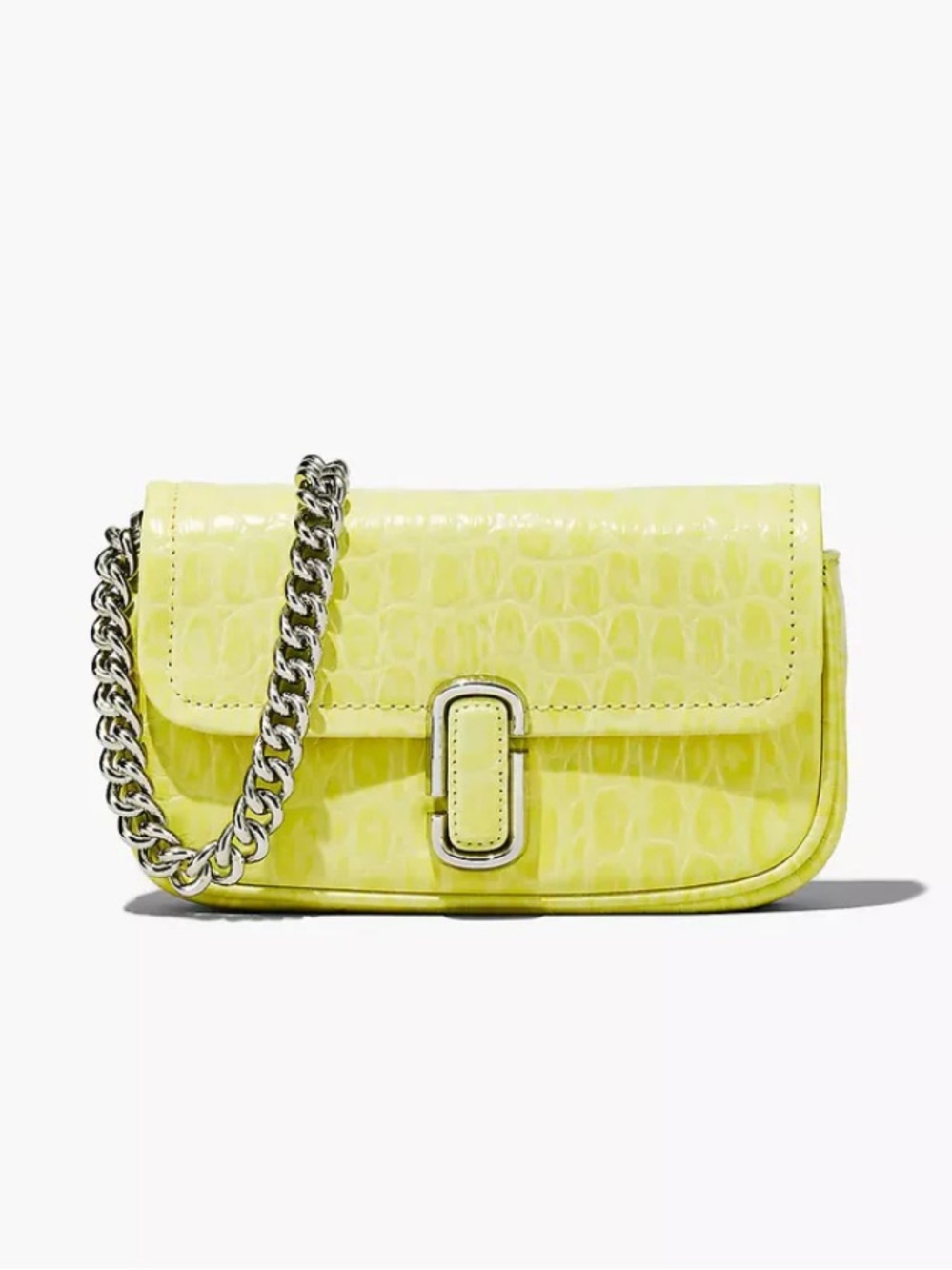 Marc Jacobs The Croc-Embossed J Marc Mini Shoulder Bag Yellow - 3 Way Design NWT